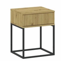 Szafka nocna Ida dąb artisan/ czarna