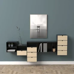 Szafka nocna Joliet czarny/naturalny