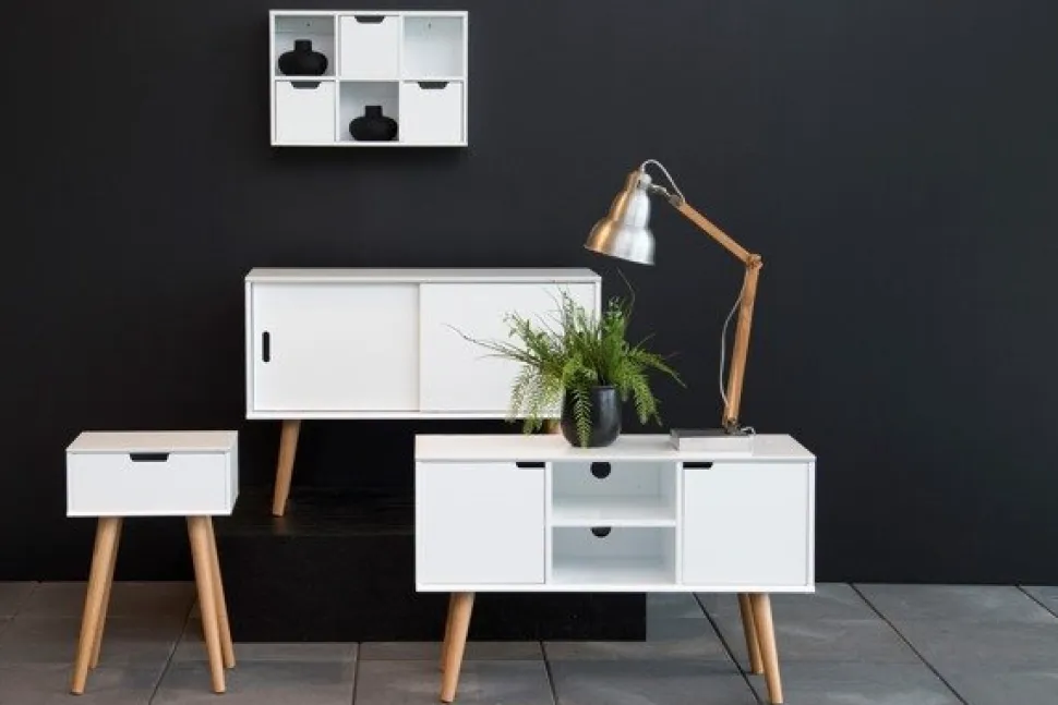 Szafka nocna Mitra biały/naturalny