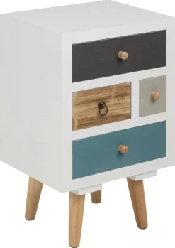 Szafka nocna retro biała Thais