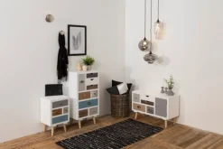 Szafka nocna retro biała Thais