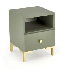Szafka nocna Tisaia zielony/złoty