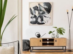 Szafka RTV Abbott dąb/czarna