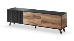 Szafka RTV 180cm Adre dąb wotan/ czarna