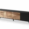 Szafka RTV 200cm Adre dąb wotan/ czarna