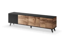 Szafka RTV 200cm Adre dąb wotan/ czarna