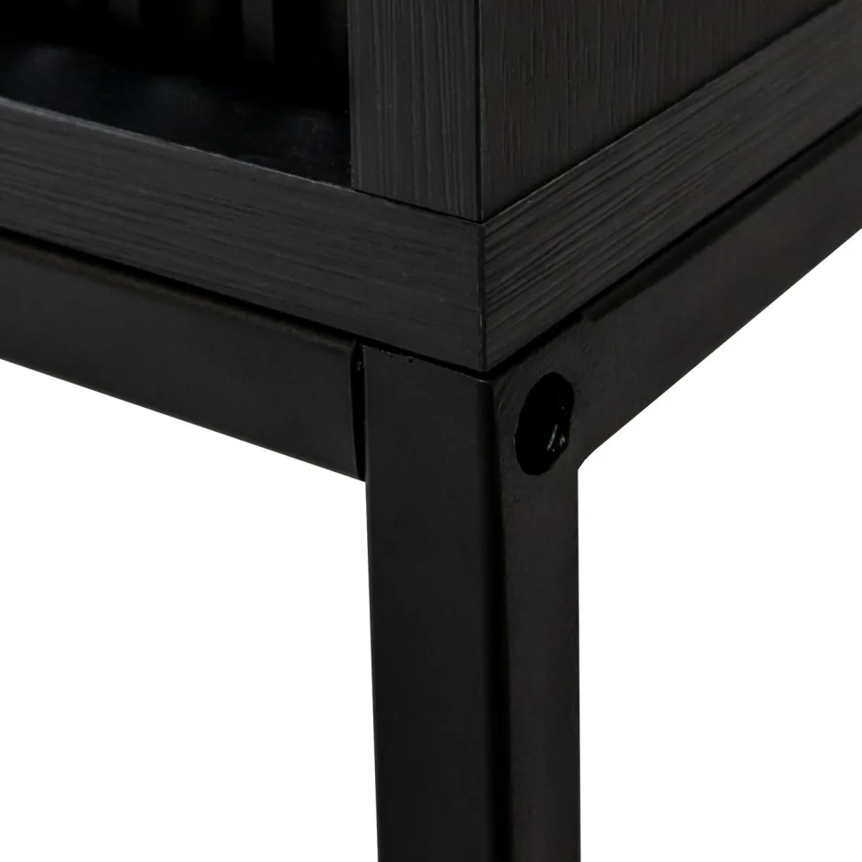 Szafka RTV Delicious ryflowana czarna