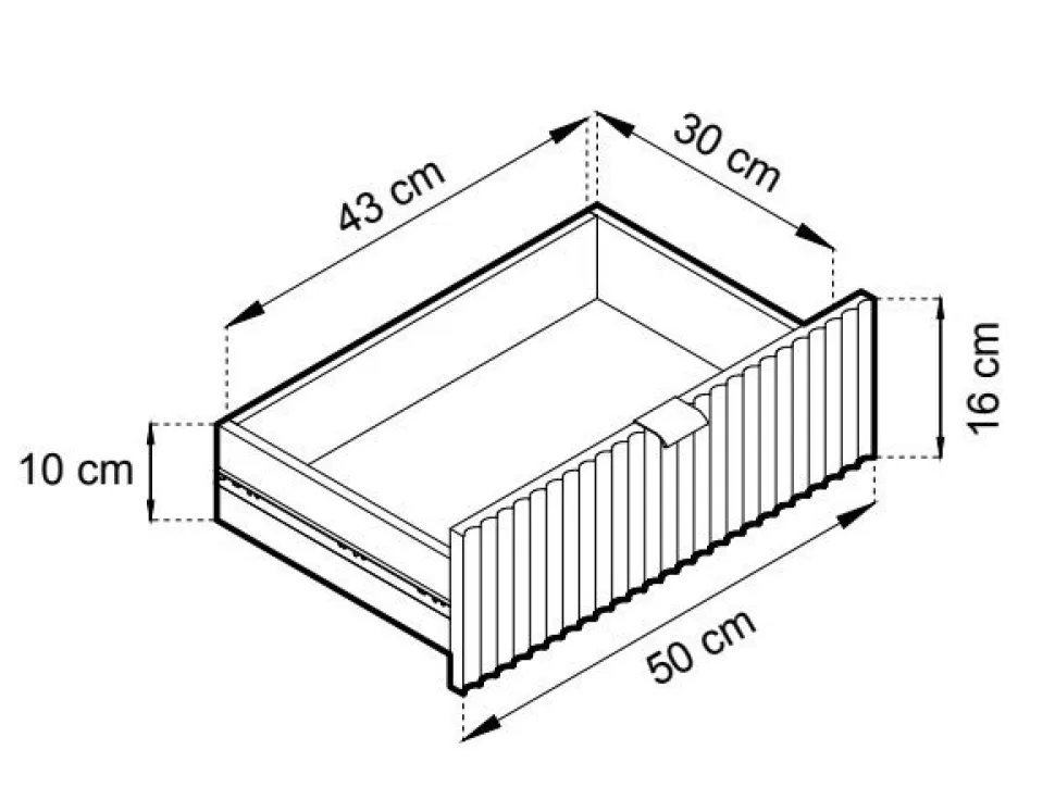 Szafka RTV Delicious ryflowana czarna