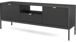 Szafka RTV Delicious ryflowana czarna