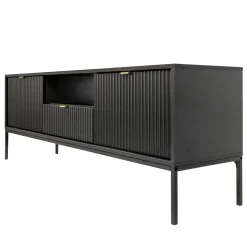 Szafka RTV Delicious ryflowana czarna