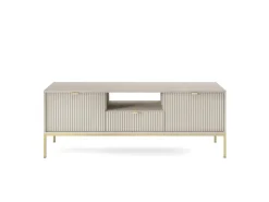 Szafka RTV Delicious ryflowana kaszmir złote nogi