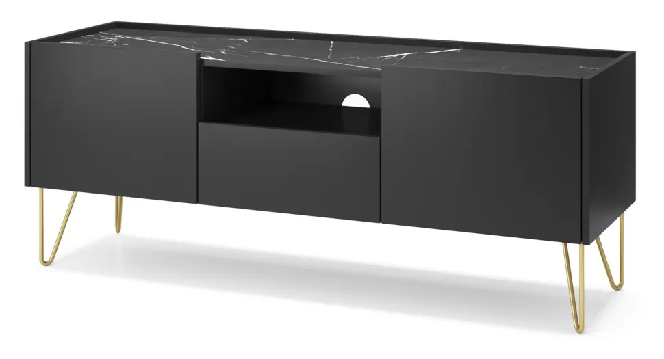 Szafka RTV Marbren czarna