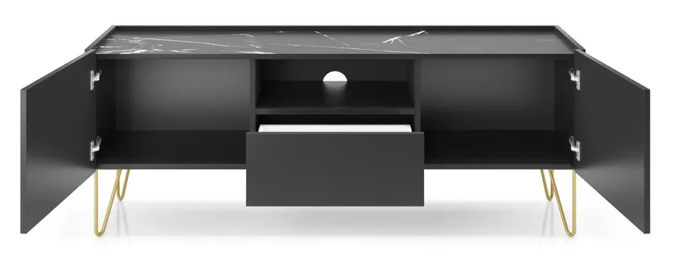 Szafka RTV Marbren czarna