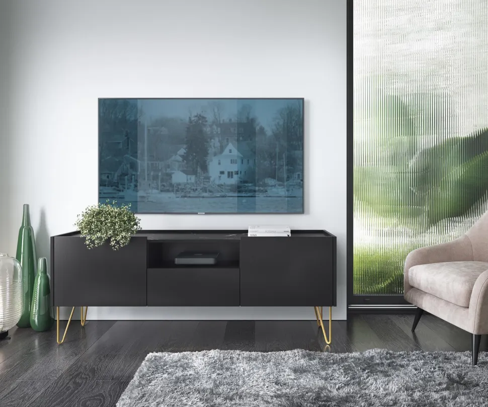 Szafka RTV Marbren czarna