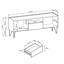 Szafka RTV Marbren czarna