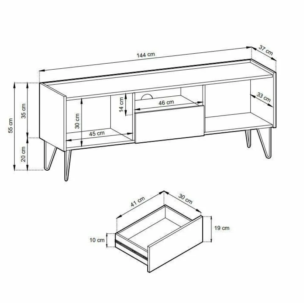 Szafka RTV Marbren czarna