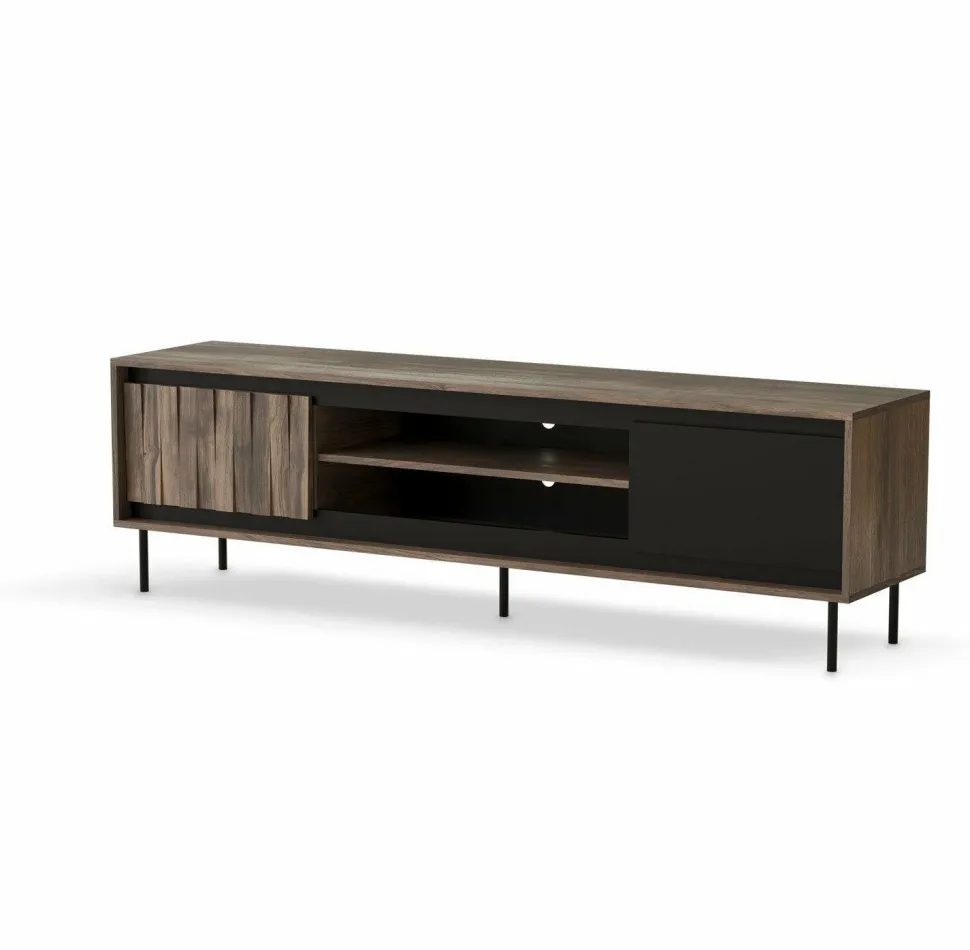 Szafka RTV Miri orzechowa/nogi czarne