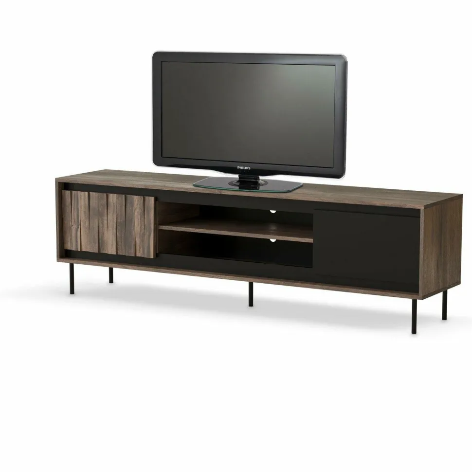 Szafka RTV Miri orzechowa/nogi czarne