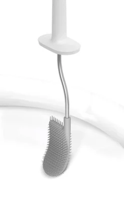 Szczotka toaletowa, stalowa, Flex JJ biały/srebrny