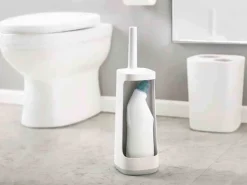 Szczotka toaletowa z przestrzenią  na detergent  JJ biała