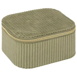 Szkatułka Enya sztruksowa zielona