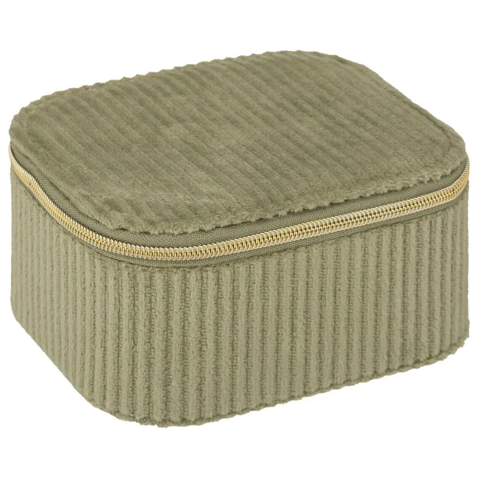 Szkatułka Enya sztruksowa zielona