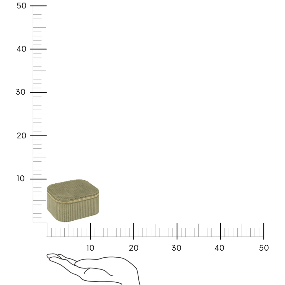 Szkatułka Enya sztruksowa zielona