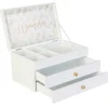 Szkatułka na biżuterię biała z szufladam