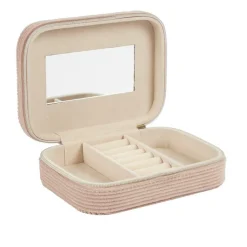 Szkatułka sztruksowa Velour różowa