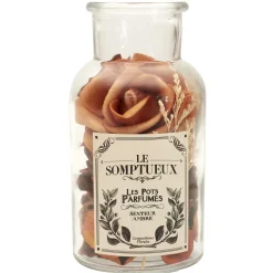 Szklany słój 16cm z pot pourri  pomarańczowe