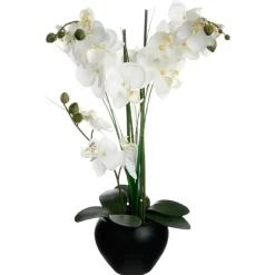 Sztuczna orchidea w czarnej doniczce 53 cm
