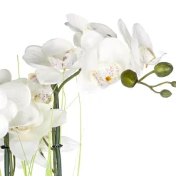 Sztuczna orchidea w srebrnej doniczce 53 cm