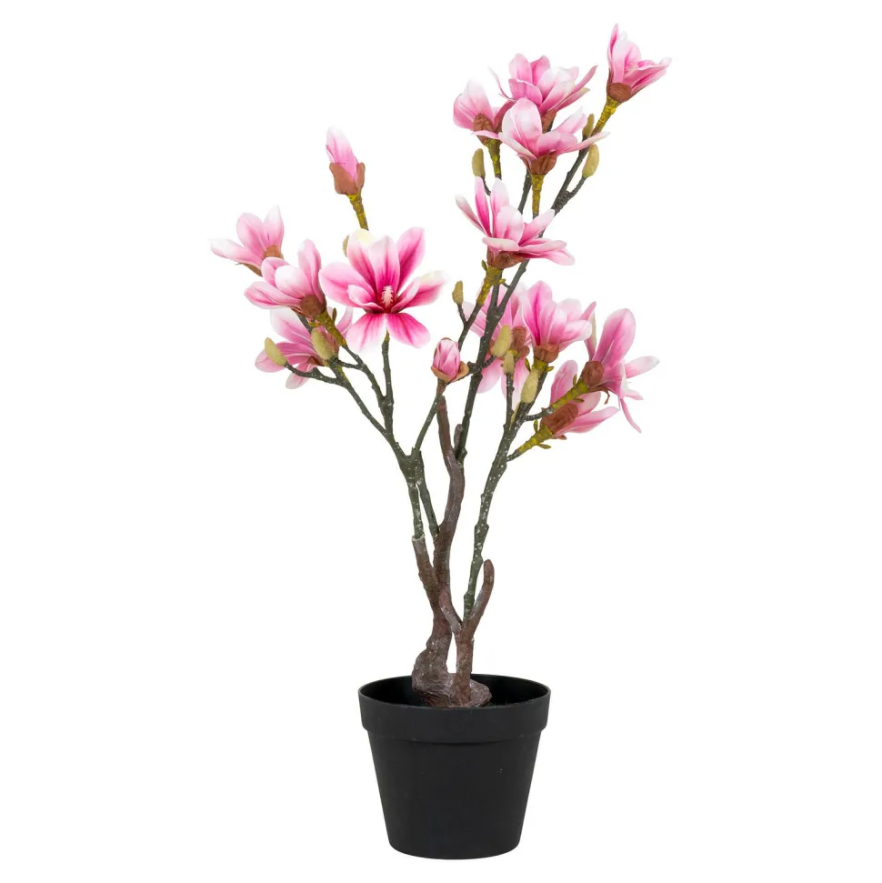 Sztuczna roślina Magnolia różowa 74cm