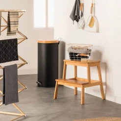 Taboret/ podnóżek z 2 stopniami bambusowy