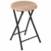 Taboret składany z efektem drewna