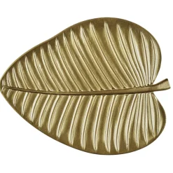 Taca dekoracyjna Liść 30 cm złota