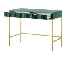 Toaletka Delicious ryflowana zielona      złote nogi