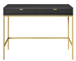 Toaletka Delicious ryflowana czarna złote nogi