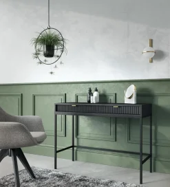 Toaletka Delicious ryflowana czarna złote nogi