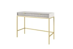 Toaletka Delicious ryflowana szara złote nogi