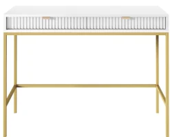 Toaletka Delicious ryflowana biała złote nogi