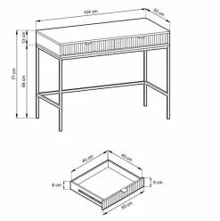 Toaletka Delicious ryflowana kaszmir czarne nogi