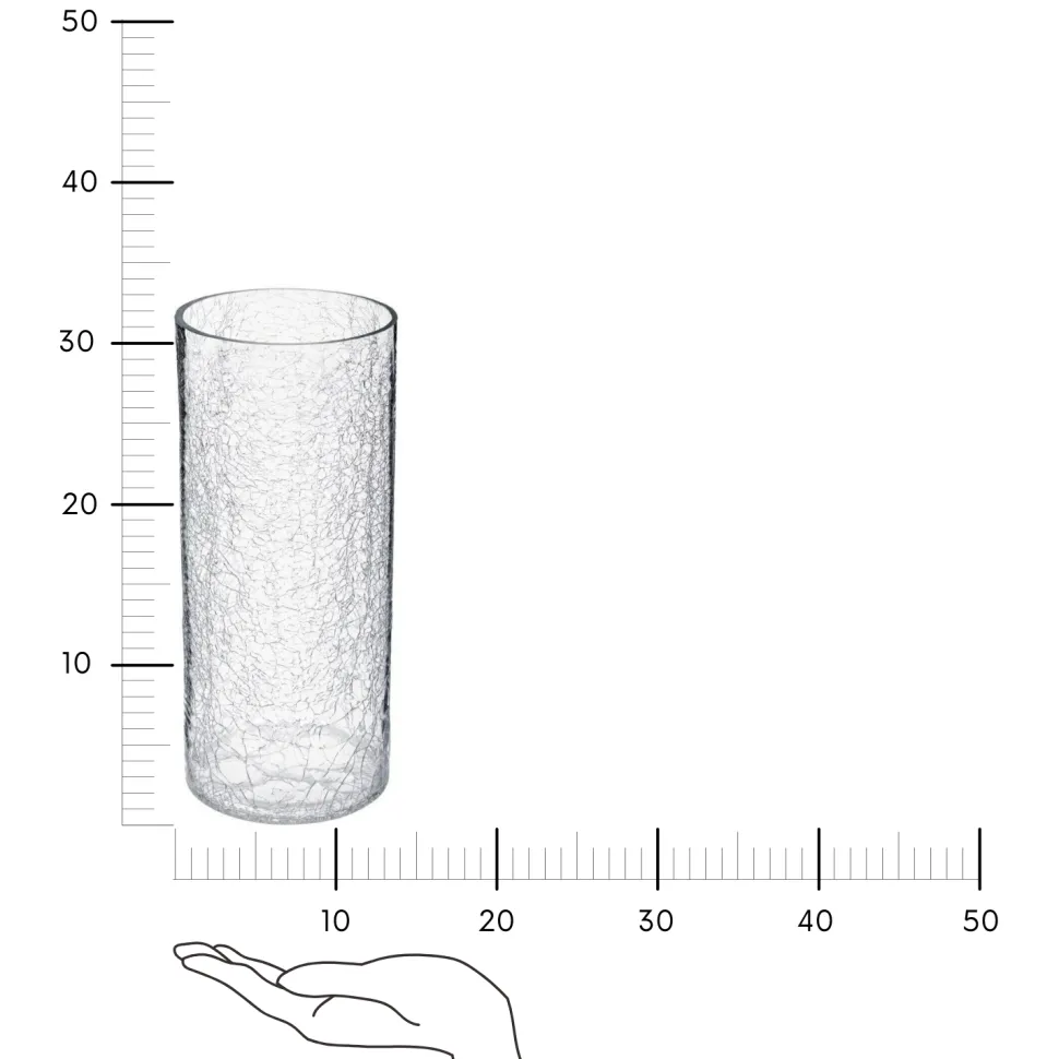 Wazon Craquele 30 cm transparentny
