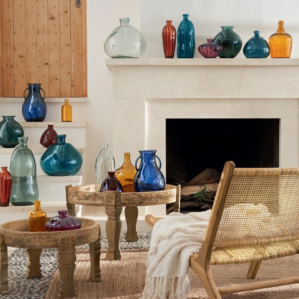 Wazon Dame J szklany 51cm niebieski