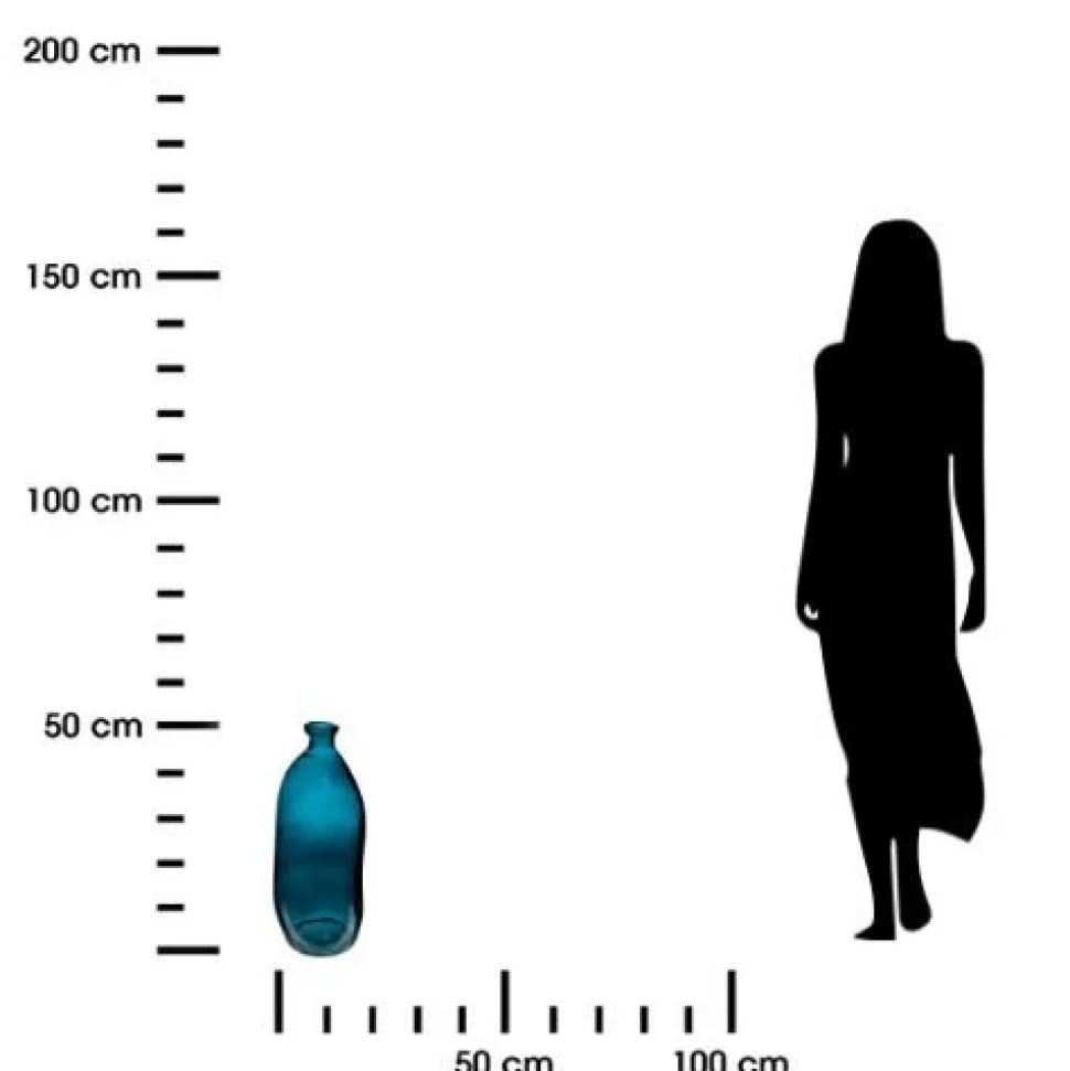 Wazon Dame J szklany 51cm niebieski