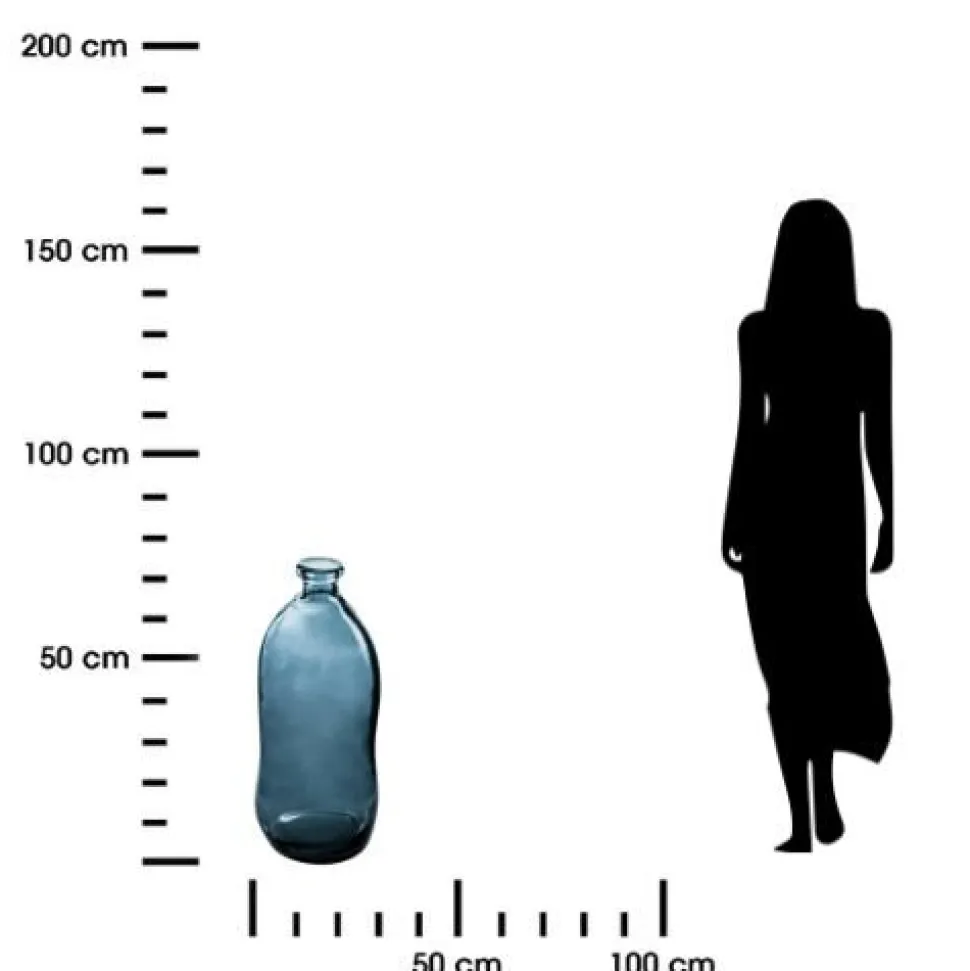 Wazon Dame J szklany 73cm niebieski