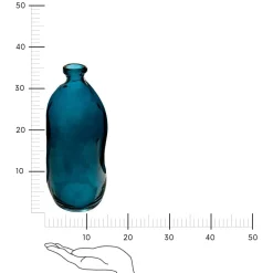 Wazon Dame J szklany 35cm niebieski