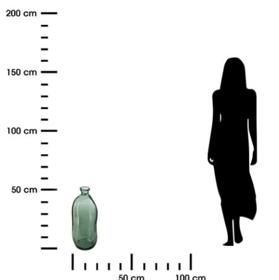 Wazon Dame J szklany 51cm zielony