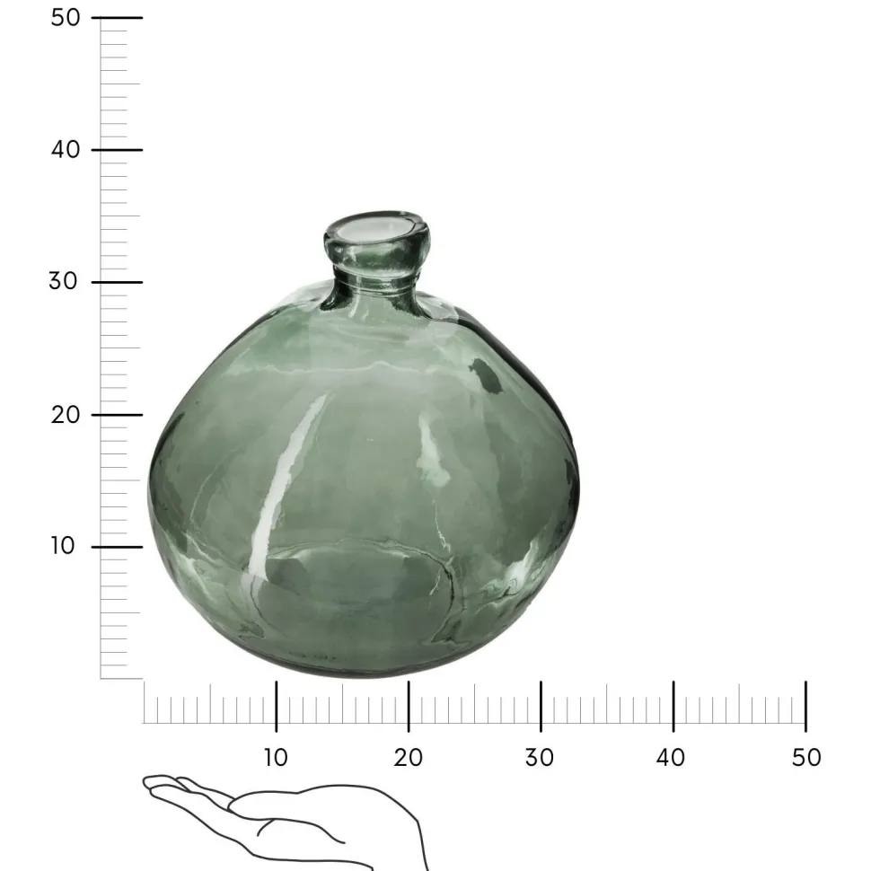 Wazon Dame Jeanne szklany 33cm zielony