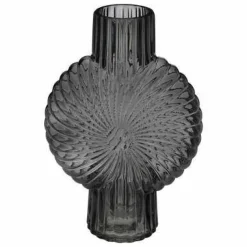 Wazon Shell szary szklany 32cm